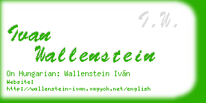 ivan wallenstein business card